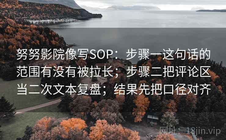 努努影院像写SOP：步骤一这句话的范围有没有被拉长；步骤二把评论区当二次文本复盘；结果先把口径对齐